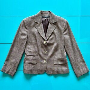 Anne Klein Plaid Wool-Blend Blazer – Size 4